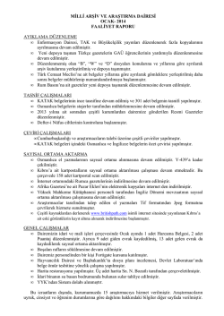 OCAK - milli arşiv ve araştırma dairesi