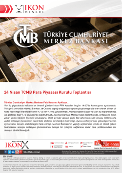 24 Nisan TCMB Para Piyasası Kurulu Toplantısı