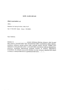 kefil kabul beyanı - First Factoring A.Ş.