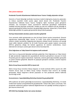 GPD 2014 Ocak Ayı B&uuml;lteni - Gıda Perakendecileri Derneği