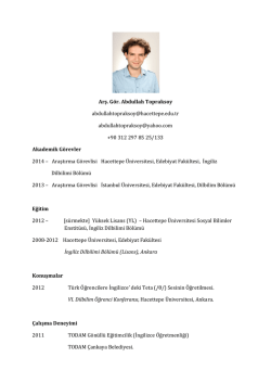 Arş. Gör. Abdullah Topraksoy - İngiliz Dilbilimi Bölümü