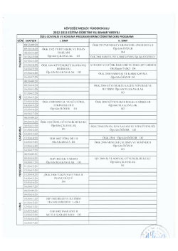 K&Ouml;YCEĞİZ MESLEK Y&Uuml;KSEKOKULU 2012-2013 EĞİTİM