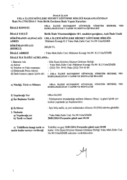 urla il&ccedil;esi k&ouml;ylere hizmet g&ouml;t&uuml;rme birliği başkanlığından