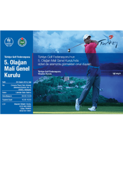 Duyuru - Türkiye Golf Federasyonu