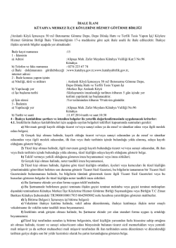 İhale İlanı i&ccedil;in tıklayınız. - K&uuml;tahya Merkez İl&ccedil;e K&ouml;ylerine Hizmet