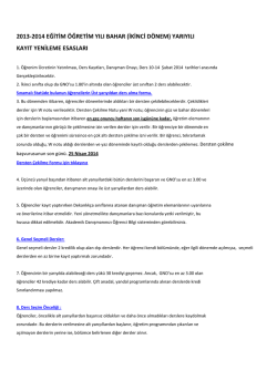 duyuruya ulaşmak i&ccedil;in tıklayınız - &Ouml;ğrenci İşleri Daire Başkanlığı