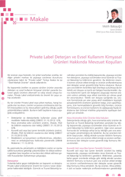 Private Label Deterjan Ve Evsel Kullanım Kimyasal &Uuml;r&uuml;nleri