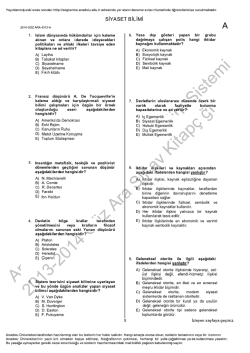 A&Ouml;F Siyaset Bilimi | 2014 Ara Sınav İNDİR