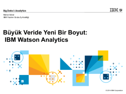 Merve Göral, Büyük Veride Yeni Bir Boyut: Watson Analitik