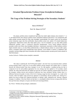 Ortaokul &Ouml;ğrencilerinin Problem &Ccedil;&ouml;zme Stratejilerini Kullanma