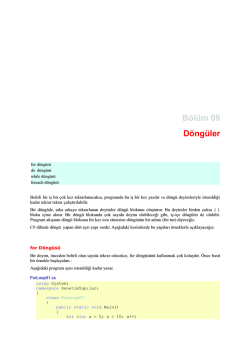 Bölüm 09 : Döngüler