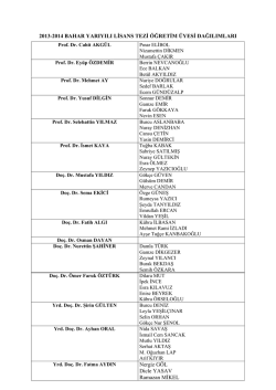 2013-2014 BAHAR YARIYILI LİSANS TEZİ &Ouml;ĞRETİM &Uuml;YESİ