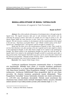 Masallarda Efsane ve Masal Yapısalcılığı