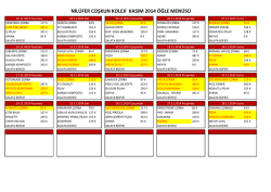 2014-Kasım Ayı Yemek Listesi