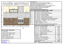 PAKET NO PARİS MUTFAK G&Ouml;VDE PAKET İ&Ccedil;ERİĞİ &Uuml;ST 60*72 lık