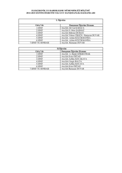 elektronik ve haberleşme m&uuml;hendisliği b&ouml;l&uuml;m&uuml; 2014
