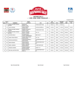 1.g&uuml;n sonu kesin sonu&ccedil;lar - Avis Bosphorus Rally 2014