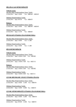 23.06.2014 Saat: 10:00 Yer