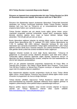 2014 Türkiye Bursları Lisansüstü Başvuruları Başladı Dünyanın en