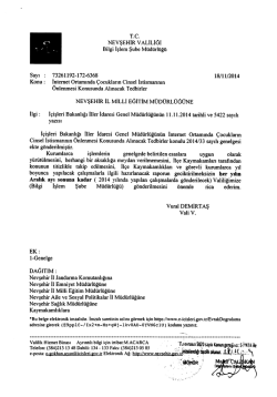 T.C. NEVŞEHİR VALİLİĞİ Bilgi İşlem Şube M&uuml;d&uuml;rl&uuml;ğ&uuml;