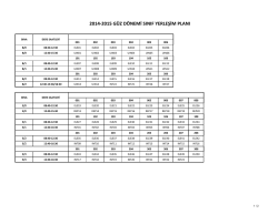 2014-2015 g&uuml;z d&ouml;nemi sınıf yerleşim planı