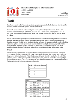 holiday &Ouml;rnek - IOI 2014 in Taiwan