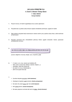 2013-2014 &Ouml;ĞRETİM YILI 6. Sınıf 2. D&ouml;nem T&uuml;rk&ccedil;e Dersi