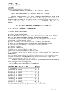 Plan ve B&uuml;t&ccedil;e Komisyonunun 09/12/2014 tarihli ve bila sayılı