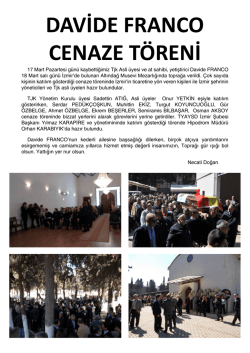 DAVİDE FRANCO CENAZE T&Ouml;RENİ