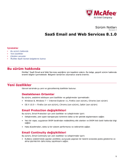 SaaS Email and Web Services 8.1.0 Sürüm Notları