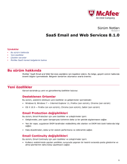 SaaS Email and Web Services 8.1.0 S&uuml;r&uuml;m Notları