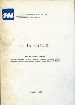 BESIN ANALİZİ - Marmara Üniversitesi
