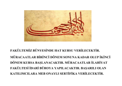 fakültemiz bünyesinde hat kursu verilecektir