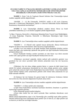 25/11/2010 tarih ve 27766 sayılı resmi gazetede yayımlanan deniz