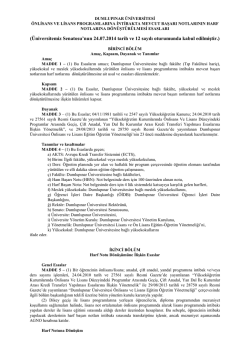 Dumlupınar &Uuml;niversitesi &Ouml;nlisans Ve Lisans