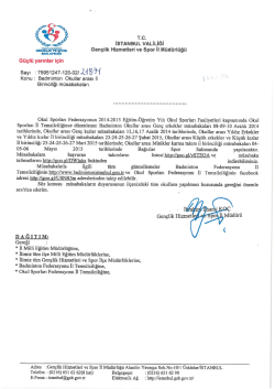 Badminton Okullararası İl Birinciliği M&uuml;sabakaları B&uuml;t&uuml;n Yaş Grupları