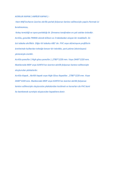 ACRILUX KAPAK ( AKRİLİK KAPAK ) : Ham Mdf levhanın &uuml;zerine