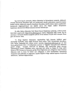 ilgi (b&yacute;de kayıtlı yazımızla, Maliye Bakanlığı` ile Bakanlığımız