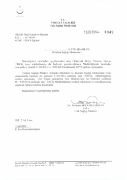 Elektronik Belge Y&ouml;netim Sistemi Eğitimi ile ilgili resmi yazı i&ccedil;in