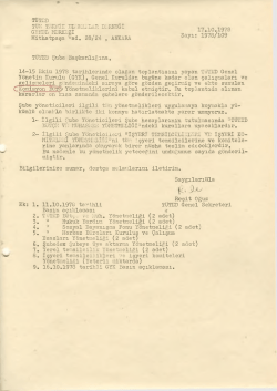 17/10/78 T&uuml;ted Şubelere Duyuru