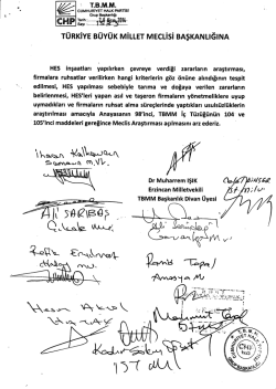 Meclis Araştırması &Ouml;nergesinin Metni