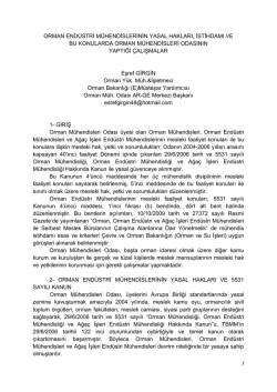 orman end&uuml;stri m&uuml;hendislerinin yasal hakları, istihdamı ve bu