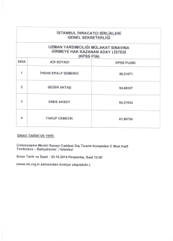 uzıyıAN YARDıMcıLıĞı M&Uuml;LAKAT sı_NAvıNA GıRMEYE HAK