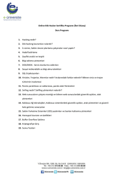 Online Etik Hacker Sertifika Programı (İleri D&uuml;zey) Ders Programı 1