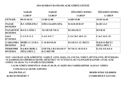 Kurban Bayramı A&ccedil;ık G&ouml;r&uuml;ş Programı