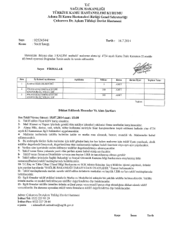 sAĞLIK BAKANLıĞı T&Uuml;RKİYE KAMU HASTANELERİ KURUMU