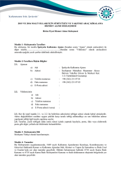 Taşıt Kiralama - S&ouml;zleşme Tasarısı