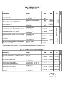 2014 Biyokimya Laboratuarı HİE Planı