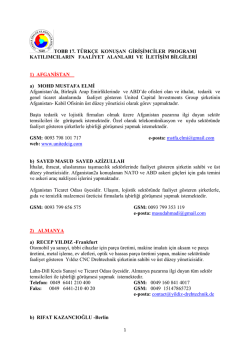 tobb 17. t&uuml;rk&ccedil;e konuşan girişimciler programı katılımcıların faaliyet