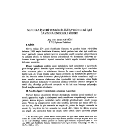 Sendika İşyeri Temsilciliği İşyerindeki İş&ccedil;i Sayısına